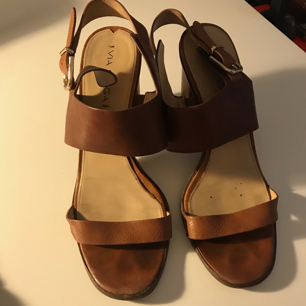 Via Spiga Open-Toed Block Heel Sandal | Size 10M